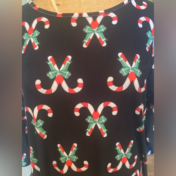 Christmas Dress Tunic Lounge CANDY CANES XL Never Worn Soft poly spandex So Fun! - Picture 3 of 7